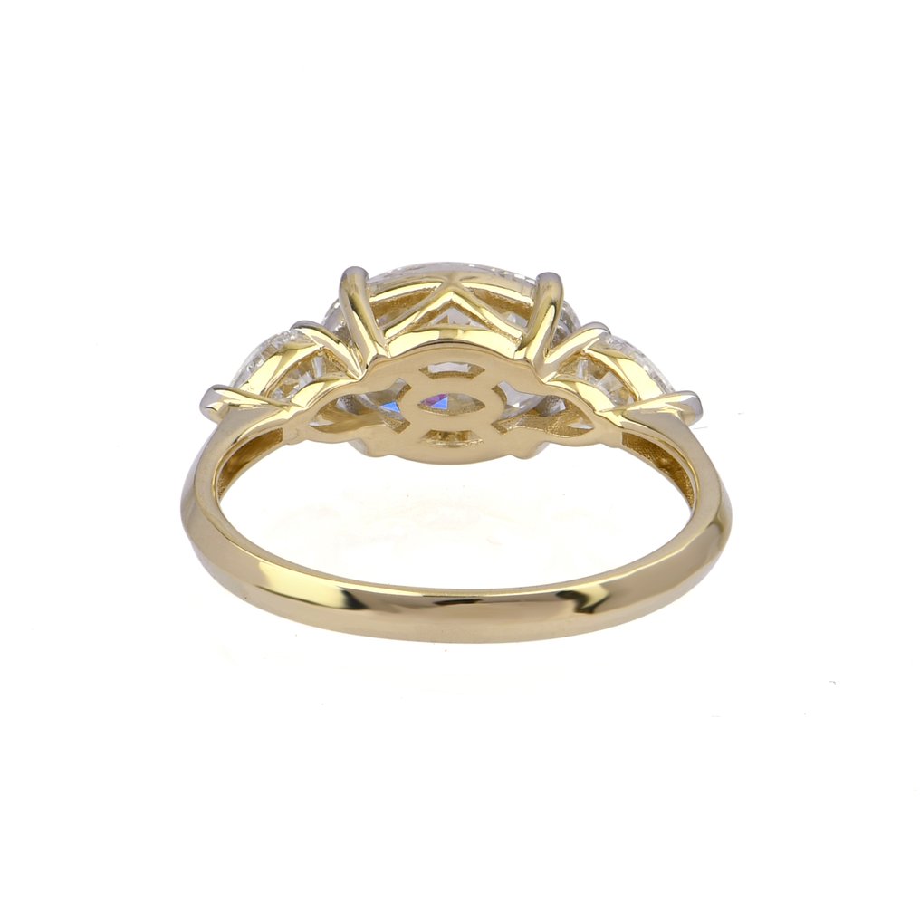 Δαχτυλίδι - 14 καράτια Κίτρινο χρυσό - 2.50ct. tw. Διαμάντι (Εργαστηριακής καλλιέργειας) #4.3