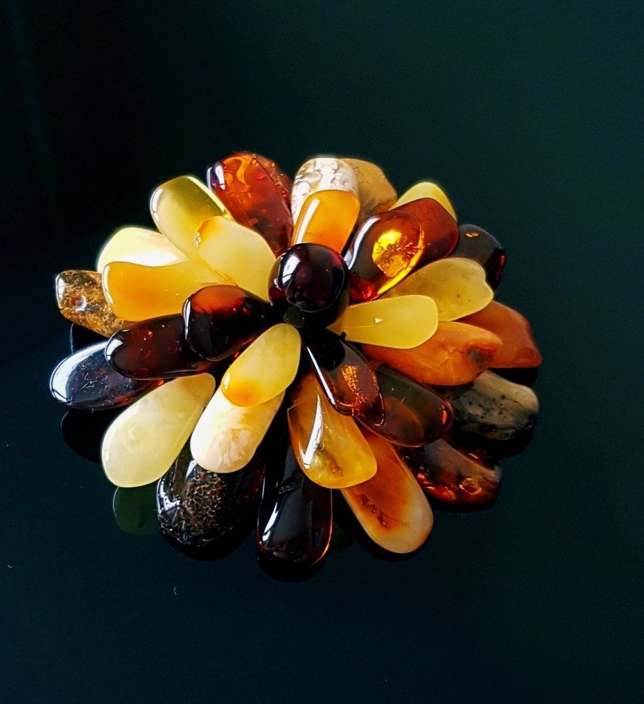 Κεχριμπάρι Μοναδικό φυσικό Βαλτικό κεχριμπάρι λουλουδένιο καρφίτσα / κρεμαστό- 33 g #1.0