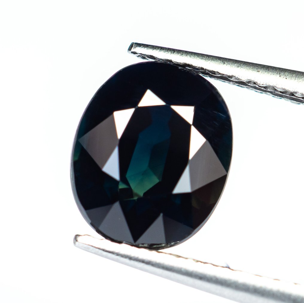 Ingen mindstepris Safir  - 3.15 ct - Bellerophon Gemlab - Mørk blågrøn #1.0