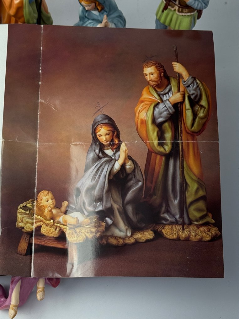 Gianni Benvenuti - Julfigurprydnad Franklin Mint (12) - Kristi födelse - Porslin, Guldpläterad #4.3