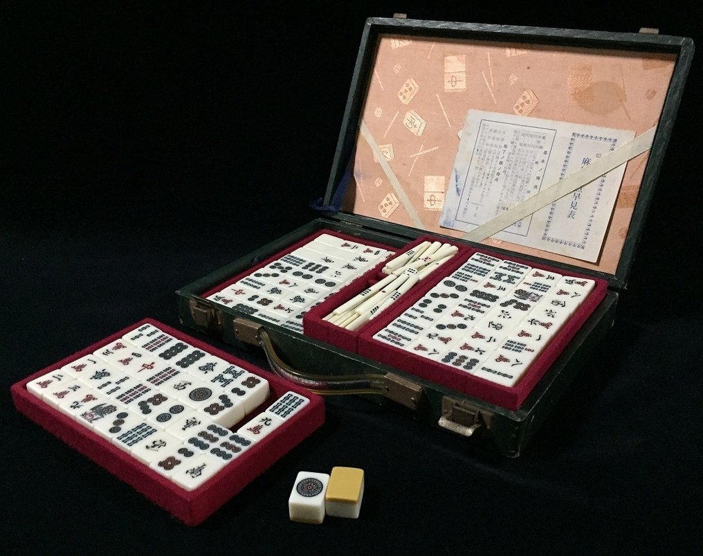 Japanese - Statue, Japanese Vintage Mahjong Tiles - 0 cm - Resin #1.0