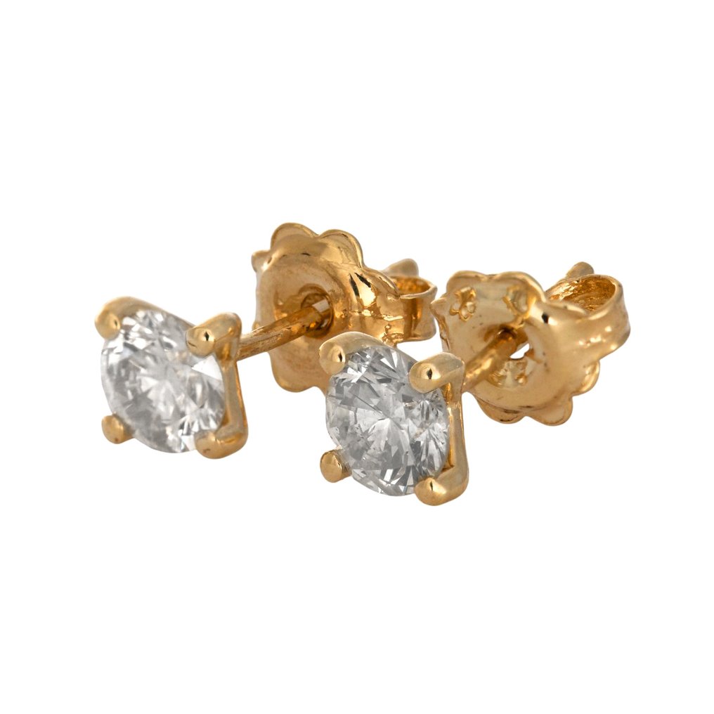 χωρίς τιμή ασφαλείας - Σκουλαρίκια - 14 καράτια Κίτρινο χρυσό -  1.03ct. tw. Διαμάντι (Φυσικό) #3.2