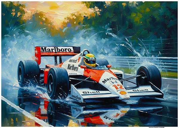 Ayrton Senna: De King of Rain  1988 Formula One World Champion  McLaren - Kunstwerk  #1.0