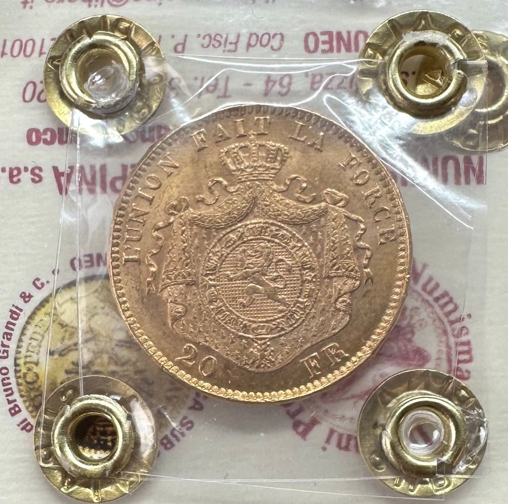 比利时. 利奥波德二世. 20 Francs 1875 #1.0