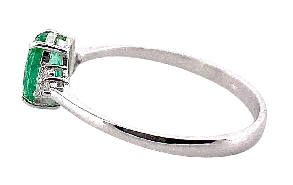 χωρίς τιμή ασφαλείας - Δαχτυλίδι - 18 καράτια Λευκός χρυσός Σμαράγδι - Διαμάντι #4.3