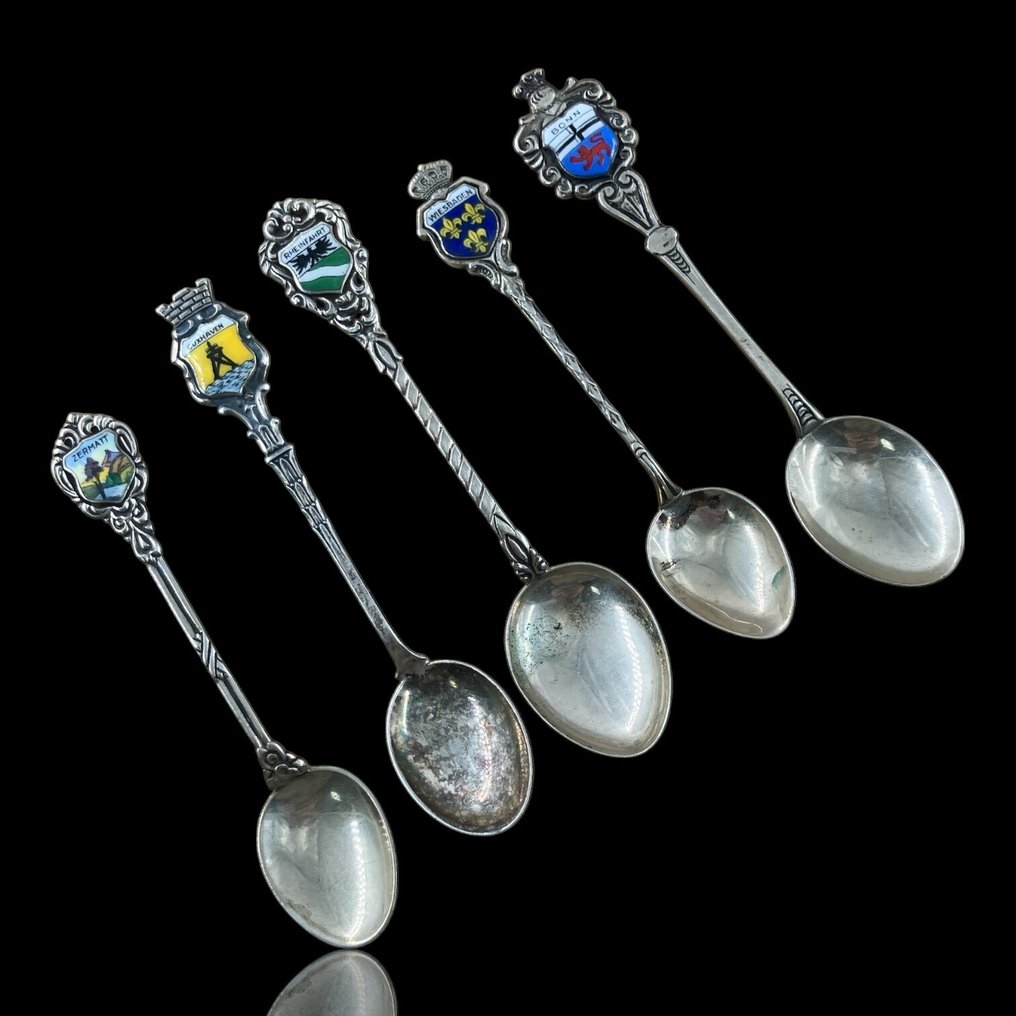 Spoon (5) - Silver - Set 5 Silver Spoons #1.0
