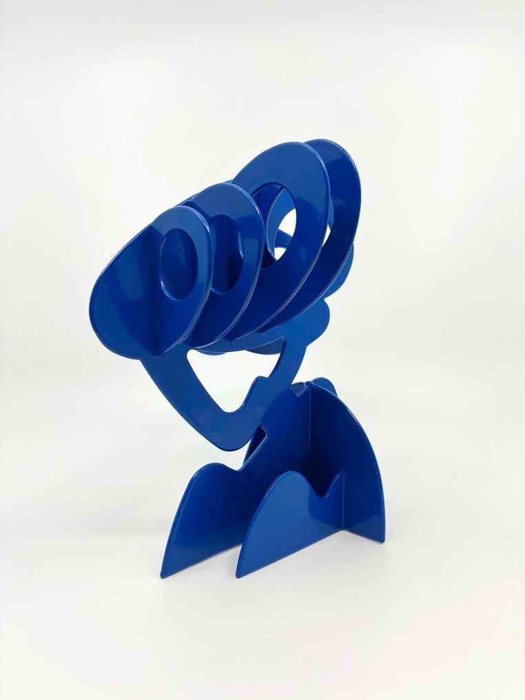 Claude Gilli (1938-2015) - Sculptură, Arbre bleu, pin parasol - 20 cm - Oțel #3.2