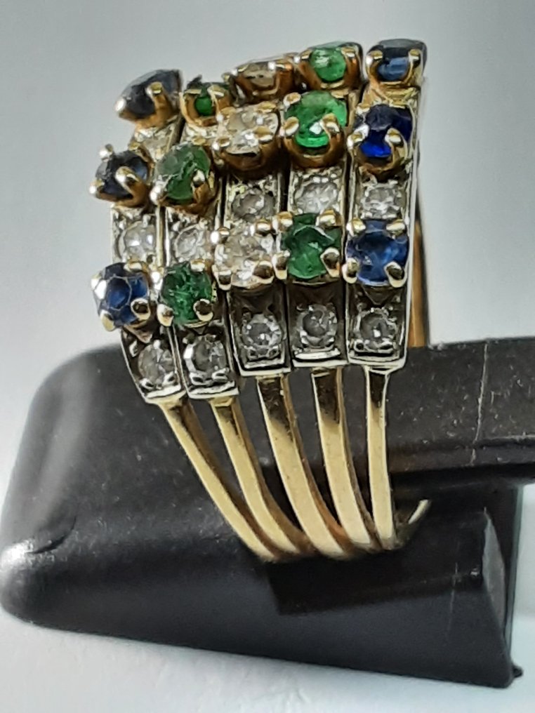 戒指 - 18 克拉 黃金, 白金 #1.0