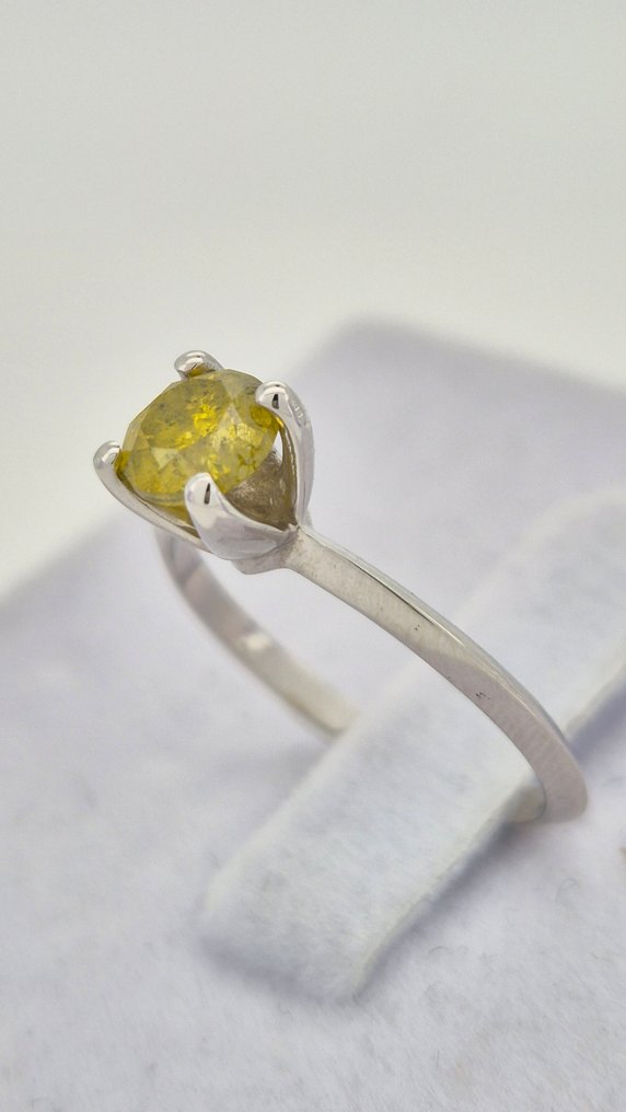 Δαχτυλίδι - 14 καράτια Λευκός χρυσός - 0.78ct. tw. Κίτρινο Διαμάντι (Επεξεργασμένου χρώματος) #2.1