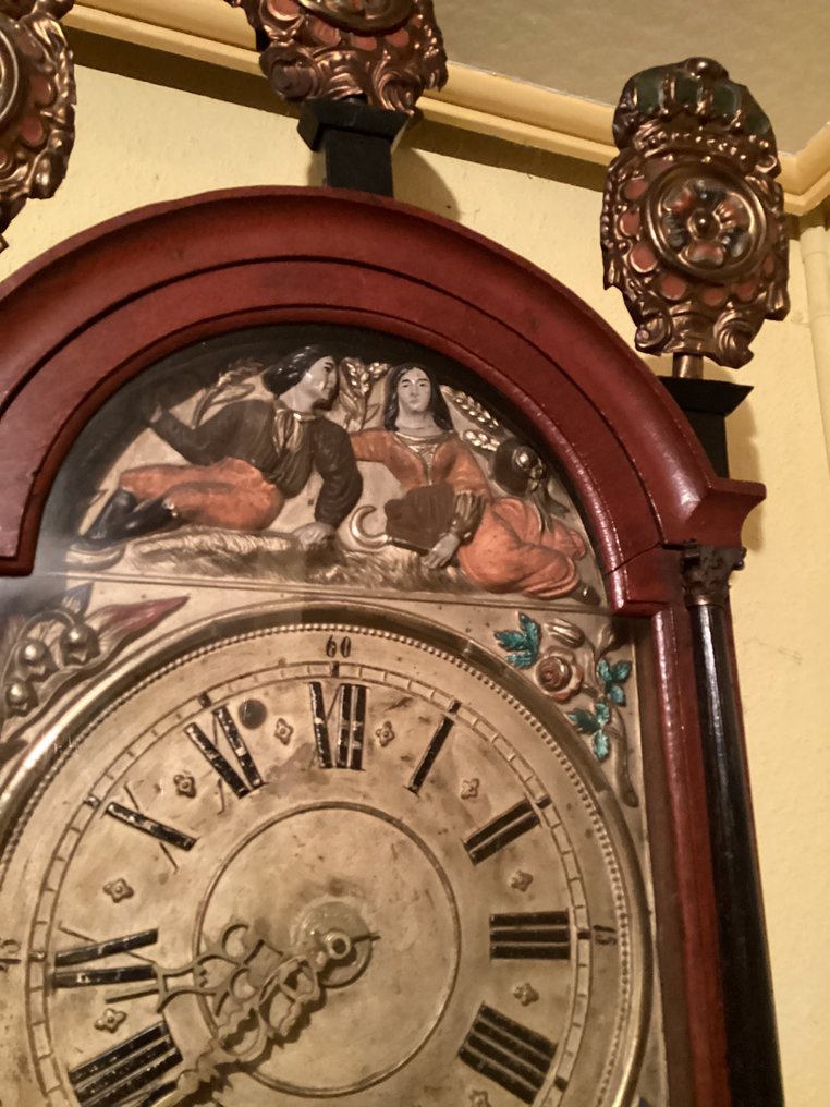 Ρολόι - ξύλο, χαλκός, γυαλί - 1850-1900 - Αντίκα ρολόι ουράς Friese #3.2