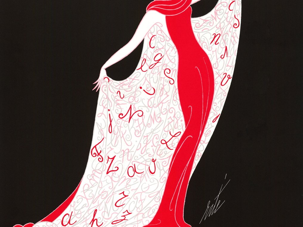 Erté (Romain de Tirtoff) dit Erté (1892-1990) - Femme à l'alphabet #2.1