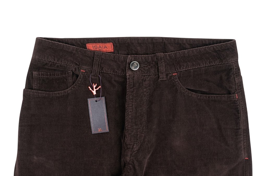 ISAIA NAPOLI RRP 690€ Dark Brown Chino 5 Pockets Trousers Pant Corduroy Cotton - 54 IT - 褲子 - New with tags #1.0