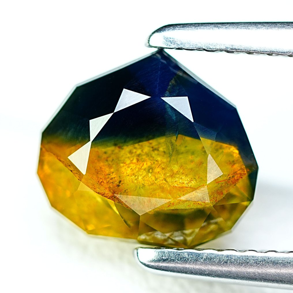 Sans Prix de Réserve - 1 pcs Bleu, Jaune, Bicolore Saphir - 3.58 ct - International Colored Gemstone Association (ICA GemLab) - AAA coupure fine sans chauffage #3.2