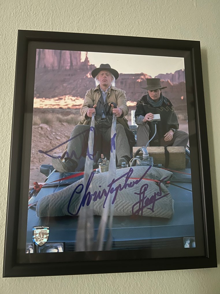Back to the Future, Part III Michael J. Fox (Marty McFly) & Christopher Lloyd (Doc) - Signed in Person - with Official Pix COA - Framed #1.0