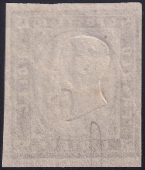 意大利古城邦-撒丁岛 1859 - IV^ Em. 10 c. I^ tav. bruno violaceo Sass 14Ab 完美 #1.0