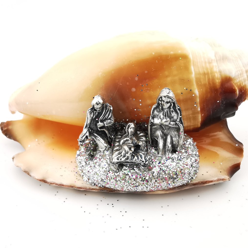 耶穌降生場景 - 珍珠母, strombus aratrum - 意大利手工艺 #3.2