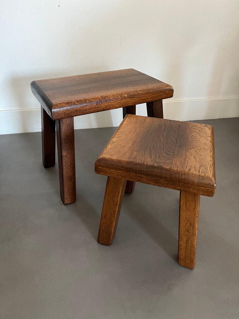 Nesting tables (2) - Sparrow - Hardwood - Brutalist side tables #2.1