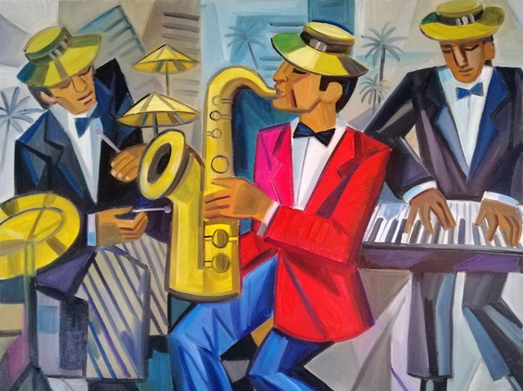 Elena Khmeleva - Jazz improvisations. Large. Œuvre originale, fait à la main #2.1