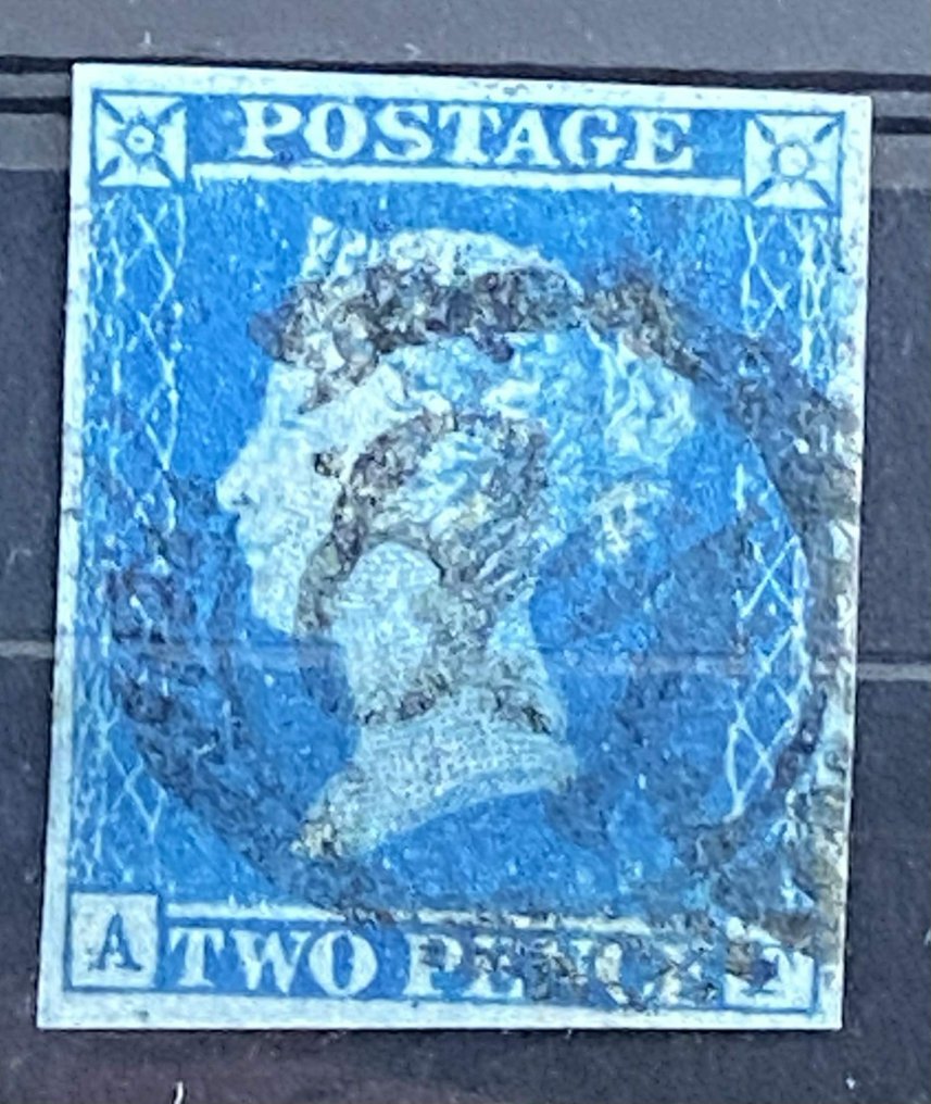 Great Britain 1841 - QV  2d Blue 2 Examples Unchecked SG 2024 #2.1