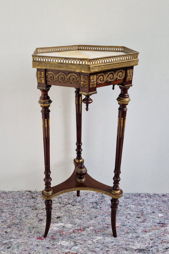 Gueridon - Mahogany, Brass, Bronze, Marble #1.0