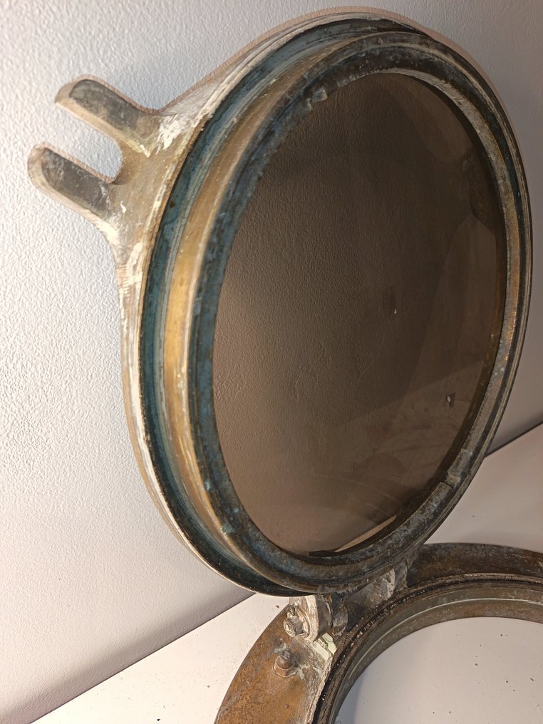 Hublot de navire ancien en bronze/laiton – Ø47 cm – 13 kg – ouvrant complet – déco marine - Bronze #3.2