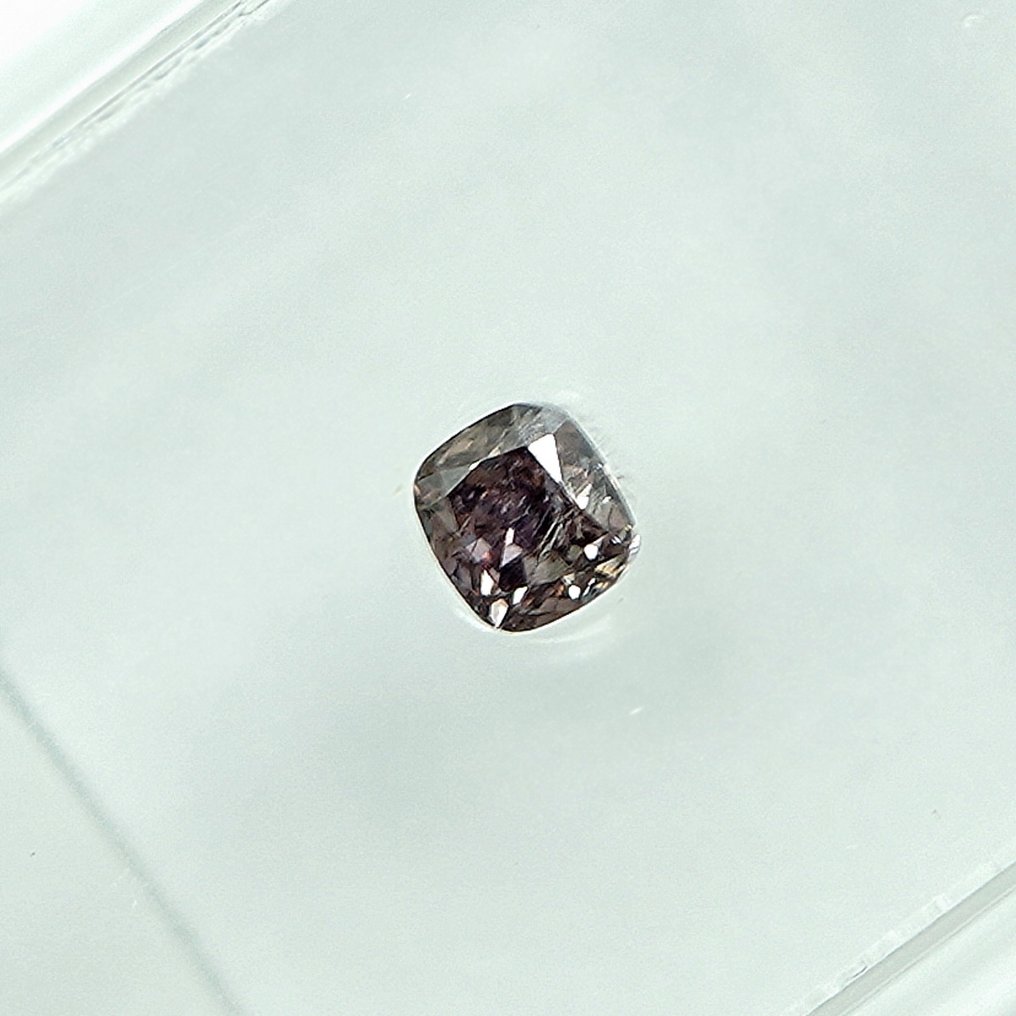 1 pcs 钻石  (天然色彩的)  - 0.14 ct - 枕形 - Fancy 棕色 粉红色 - I1 内含一级 - 安特卫普宝石报告（GRA） #3.2