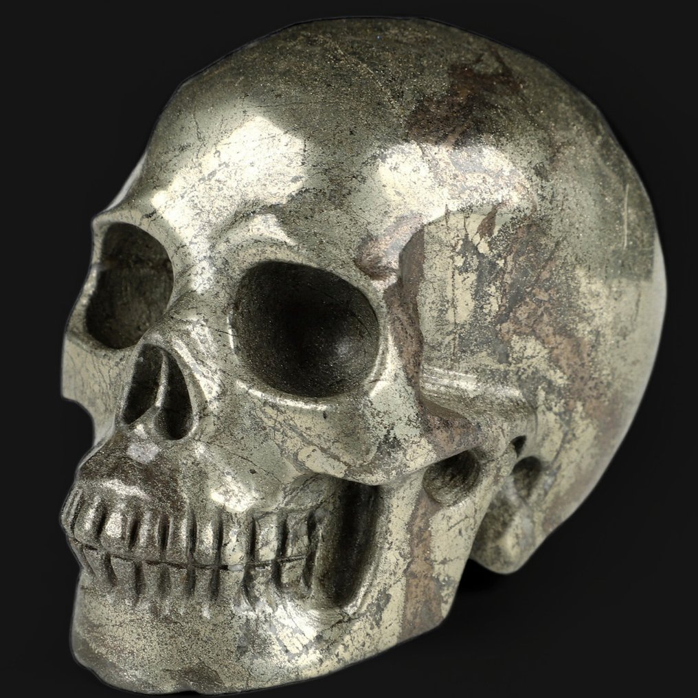 716 γρ. Πυρίτης-κρανίο - ο περιπατητής της ερήμου – 9,7 × 5,7 × 6,8 εκ. Κρανίο- 716 g #1.0