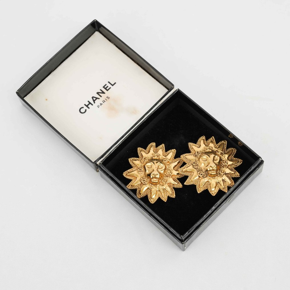 Chanel - 金色调 - 耳环 - 复古狮子图案 #1.0