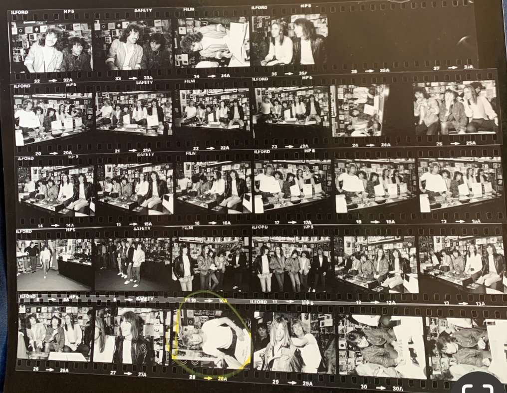 Bill Zygmant - Status Quo 1982 In-Store Signing – Original Vintage Contact Sheet #1.0