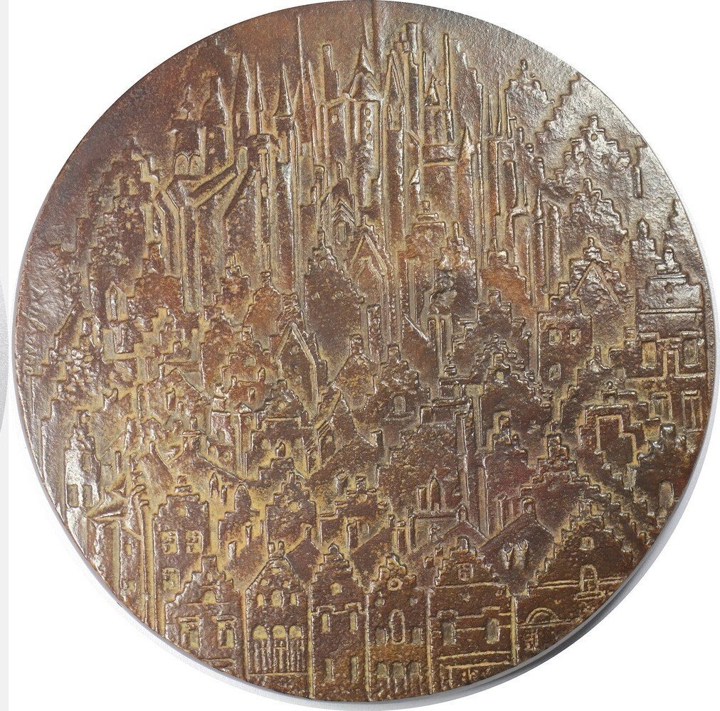 Belgium, France. Ex. Rare. Historical Medal 1972 Bruges – Thérèse Dufresne - Club Français de la Médaille #2.1