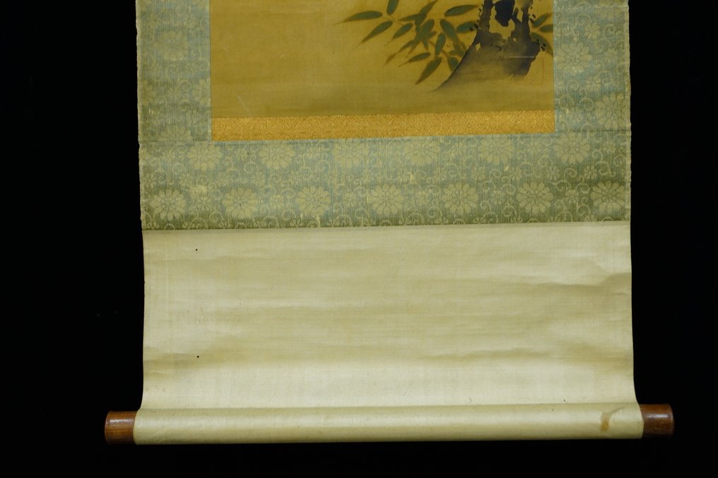 Absolute Auction Japanese Hanging Scroll Moonlit Bird on Blooming Branch Attributed to Kuroda - Attributed to Kuroda Tsunamasa authenticity unknown - Japan  (No Reserve Price) #4.3