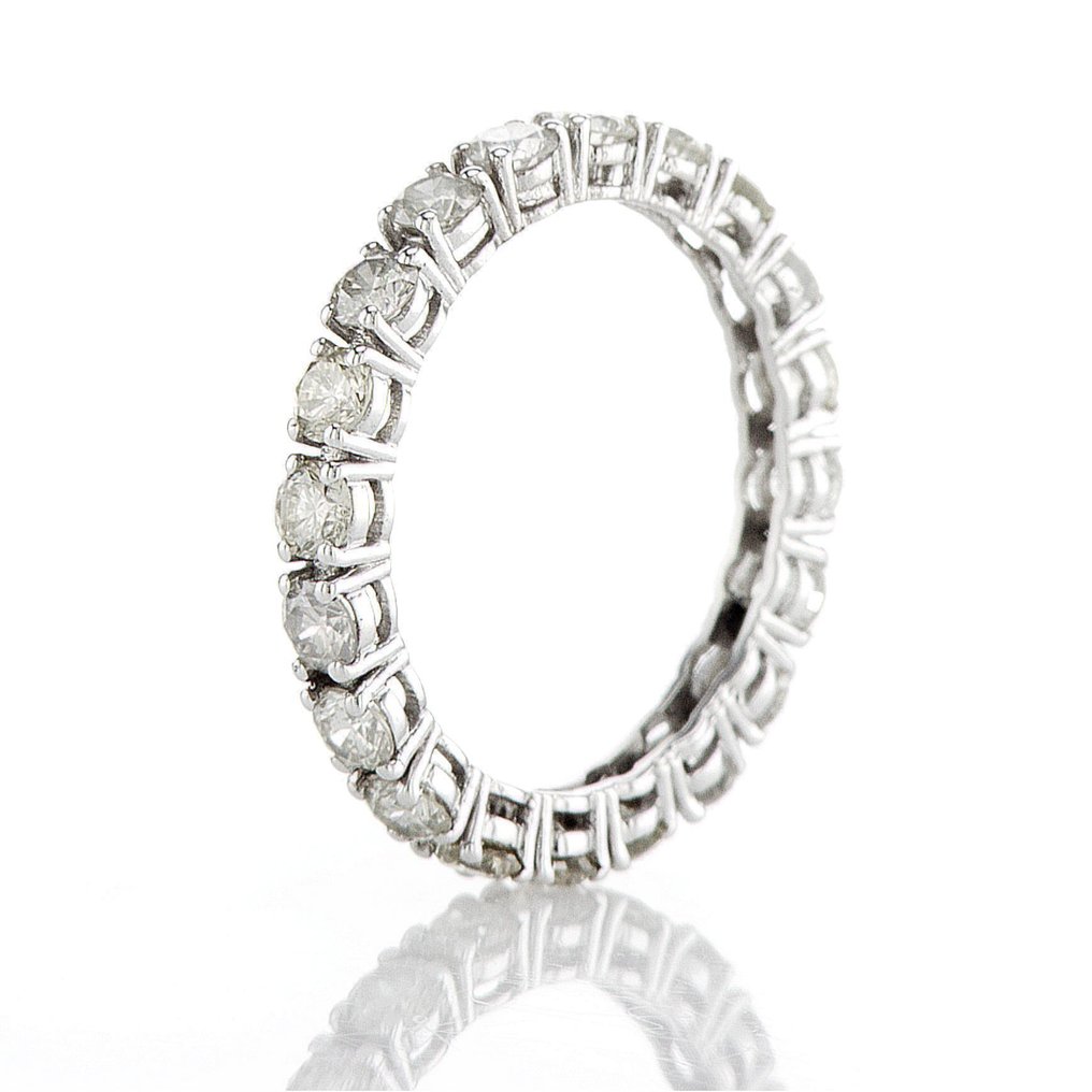 沒有保留價 - 永恆戒指 - 14 克拉 白金 - 1.38ct. tw. 鉆石 (天然) - F-K 颜色 VS1-SI2 #2.1