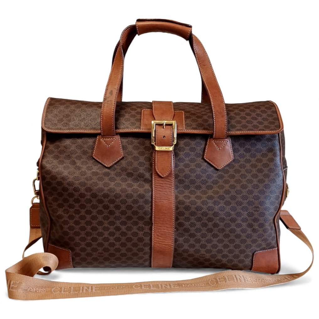 CELINE - Large Vintage Macadam Monogram Leather Bag - No Reserve Price! - 旅行包 #1.0