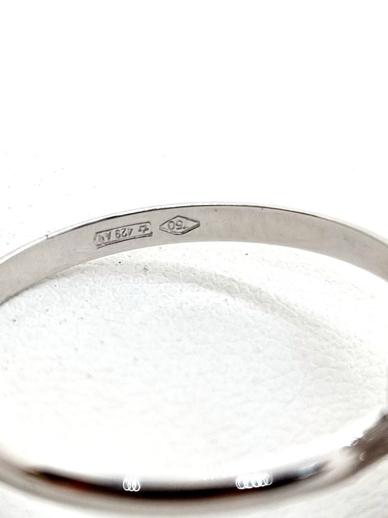 戒指 - 18K包金 白金 红宝石 - 钻石 #1.0