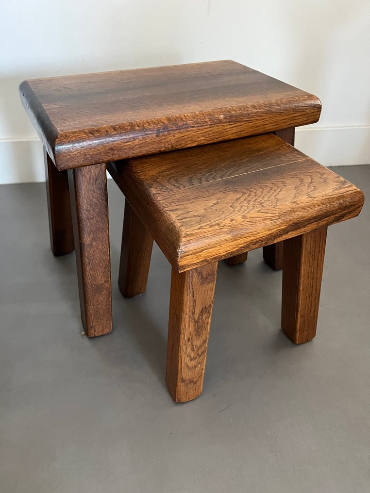 Nesting tables (2) - Sparrow - Hardwood - Brutalist side tables #3.2