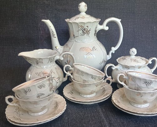 Richard Ginori - Σετ καφέ (15) - Foglia oro - Χρυσός 24 καρατίων #1.0