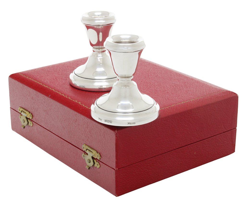 Bishton's Ltd - 燭台 (2) - .925 銀 - 银色烛台盒子 #2.1