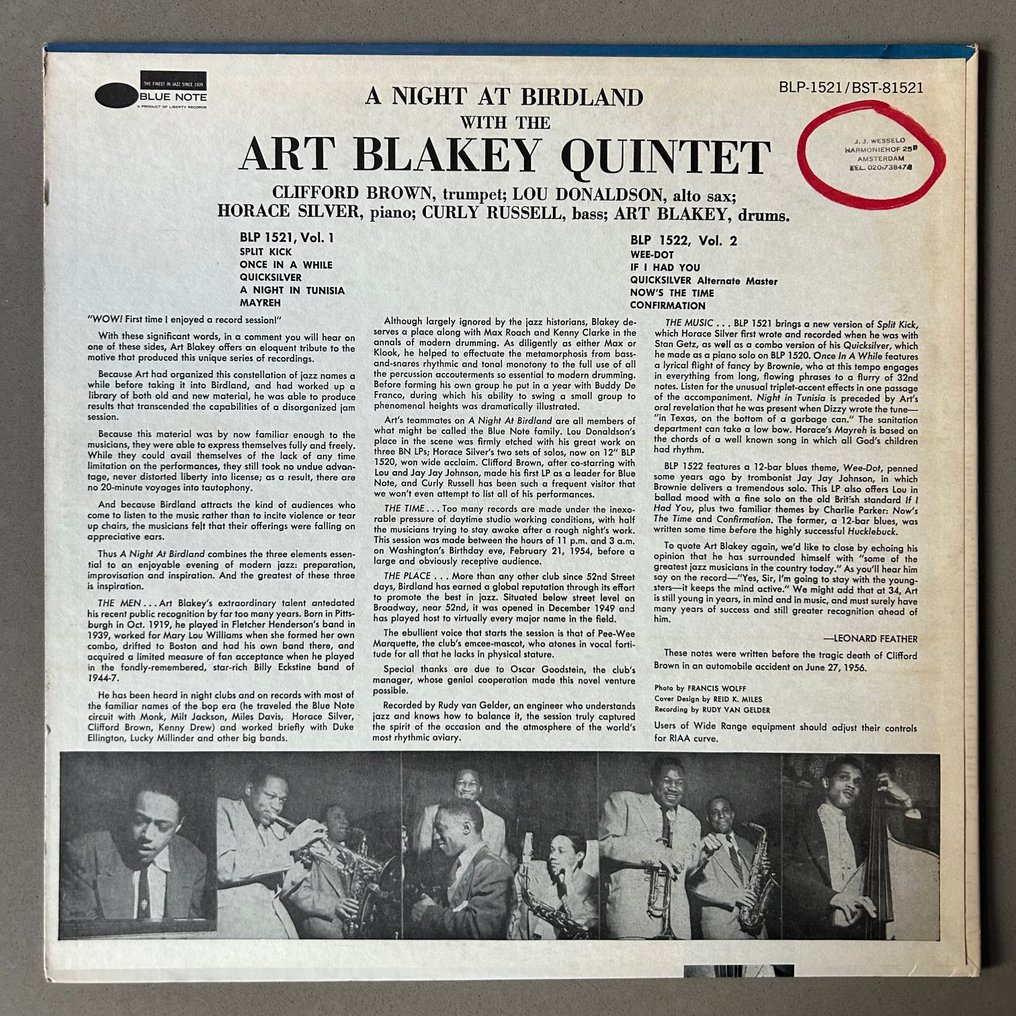 Art Blakey - A Night At Birdland - volume 1 - 單張黑膠唱片 - 1966 #1.0