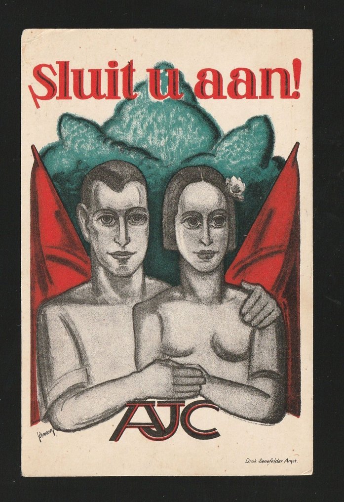 荷蘭 - 塞缪尔·L·（Mommie）施瓦茨的稀有明信片 - 出版者：工人青年中央（AJC） - 荷蘭語 - 明信片 (1) - 1930-1930 #1.0