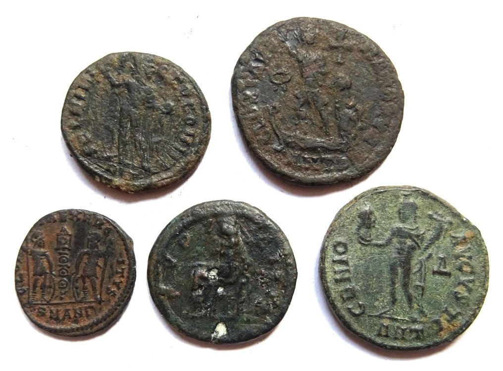 罗马帝国 Lot of 5 Æ coins 2nd - 4th century AD  (没有保留价) #1.0