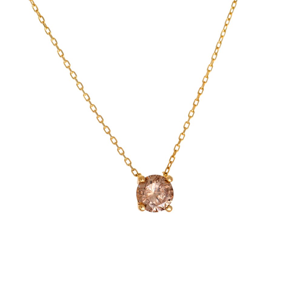 沒有保留價 - 吊墜頸鏈 - 14 克拉 黃金 -  1.04ct. tw. 粉紅色 鉆石 (天然彩色) #4.3