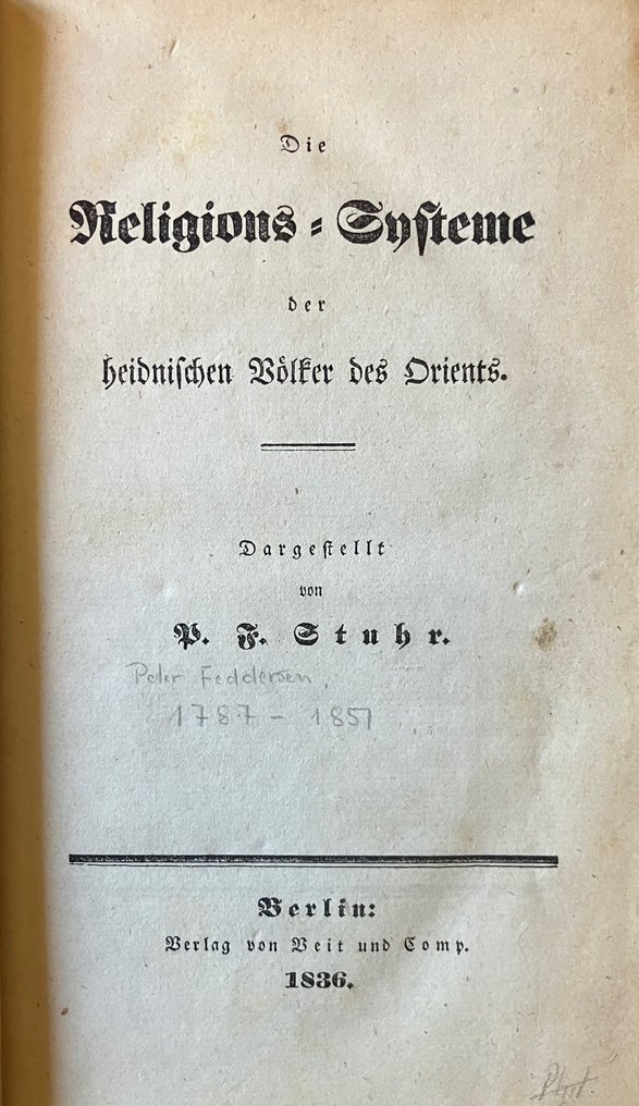 (Peter Feddersen) Stuhr - Die Religions-Systeme (Völker des Orients / Hellenen) - 1836-1838 #4.3