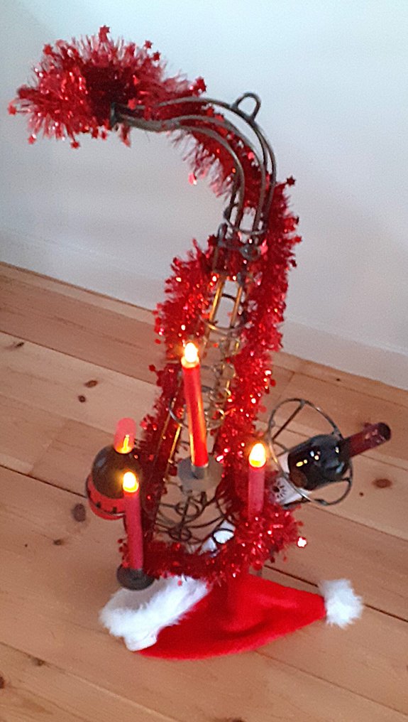 圣诞装饰品 - 圣诞节中音萨克斯风 - 烛台/酒架 - 铁 #3.2
