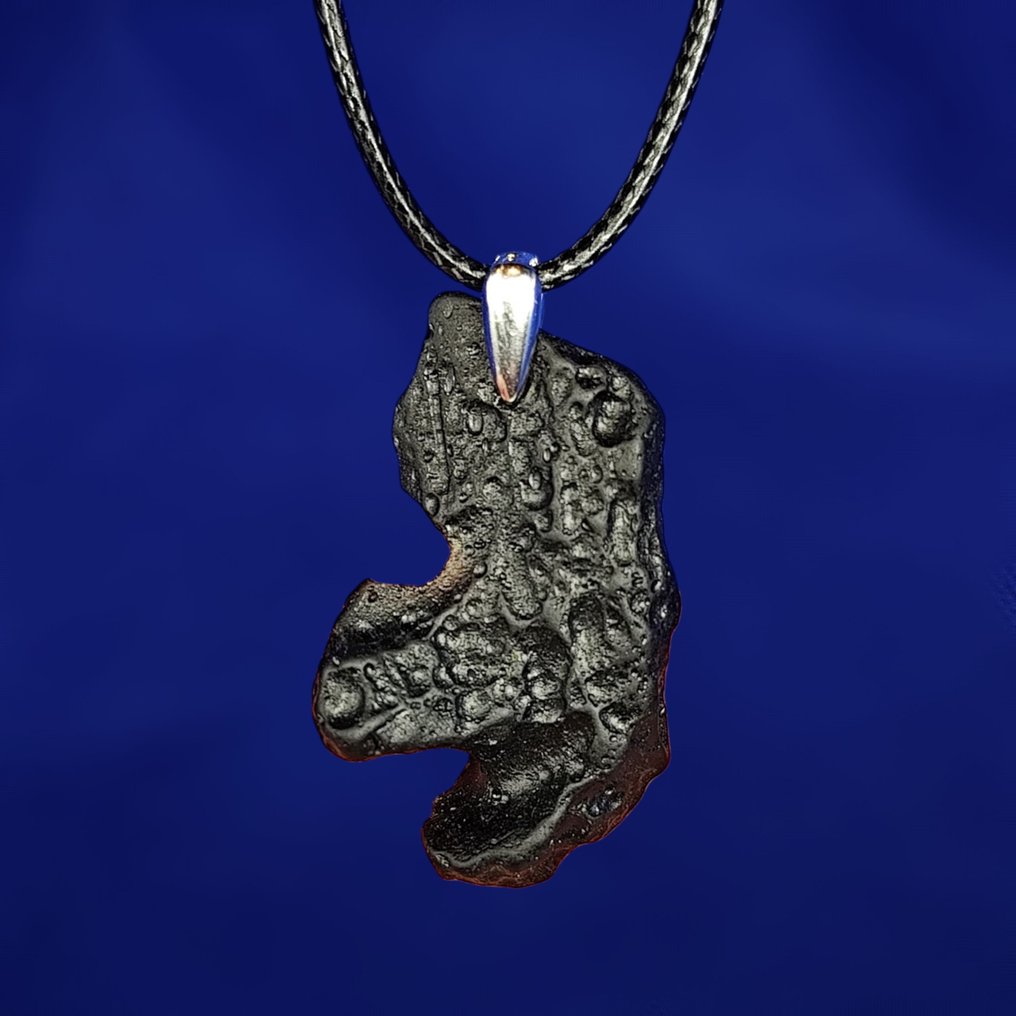 Incredibile!!! Pendente in argento con tektite traslucida - impatto di meteorite. 800.000 anni!!! Naturale, qualità migliore. - 4.7 g #1.0