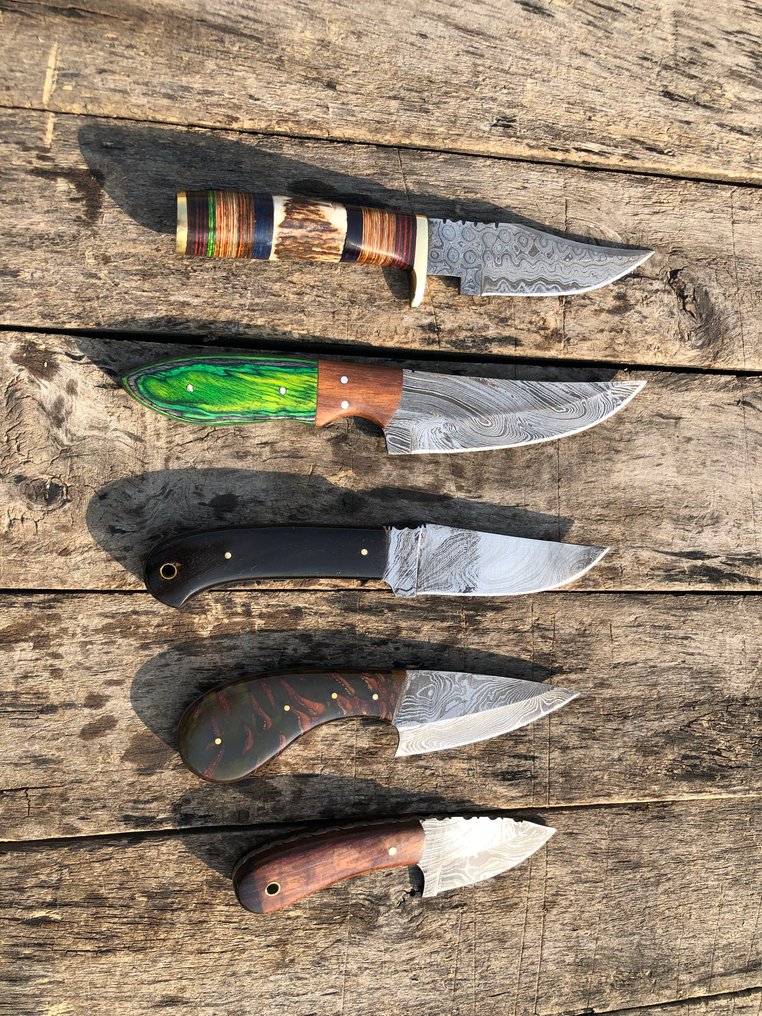 廚刀 - 享有盛誉的手工制作Skinners刀，锻造钢材，鹿角，木材及稀有材质柄 - 北美 - 皮套（A32） #3.2