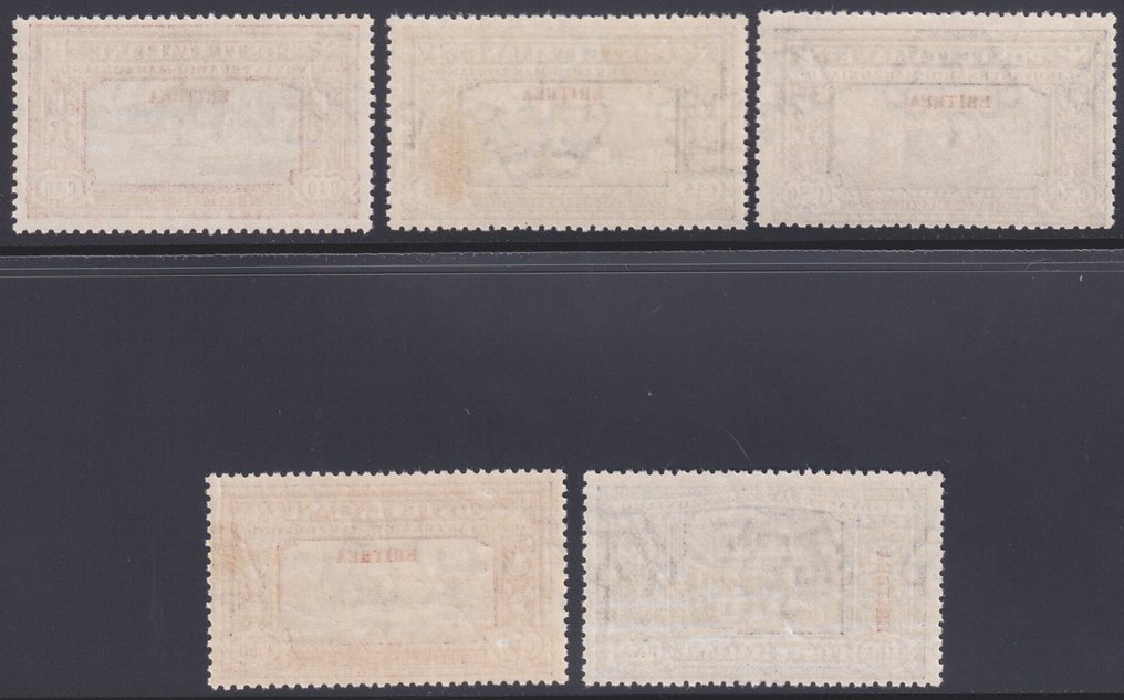 Italienske Eritrea 1924 - Manzoni Serie op til 1 l. blå og sort Sass S.15 integreret MNH** Spl #1.0