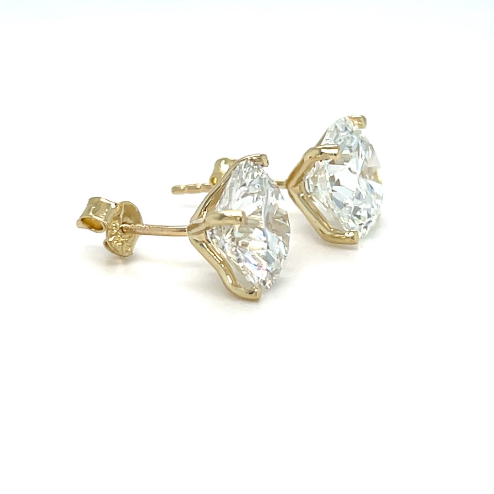 Nincs minimálár - Drop fülbevaló - 14 kt. Sárga arany -  6.04ct. tw. Gyémánt (Laboratóriumban előállított) #4.3