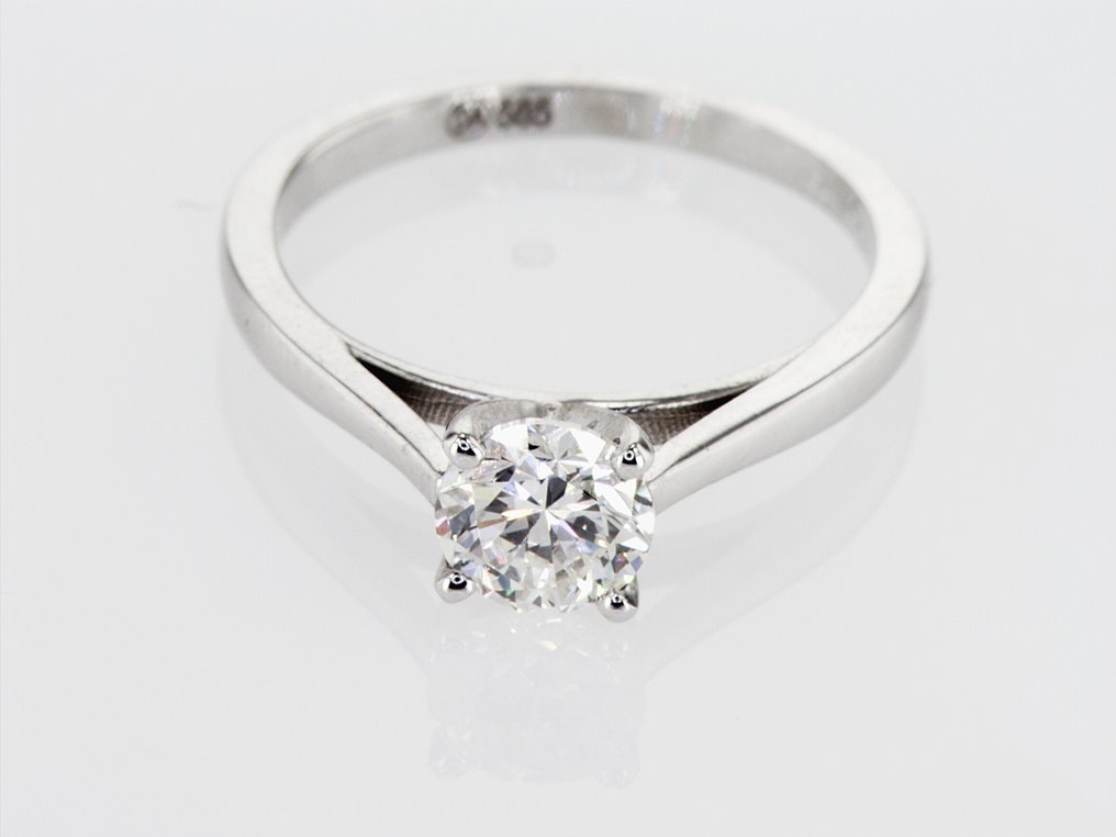 Gyűrű - 14 kt. Fehér arany -  0.90ct. tw. Gyémánt (Természetes) - R00102 #4.3