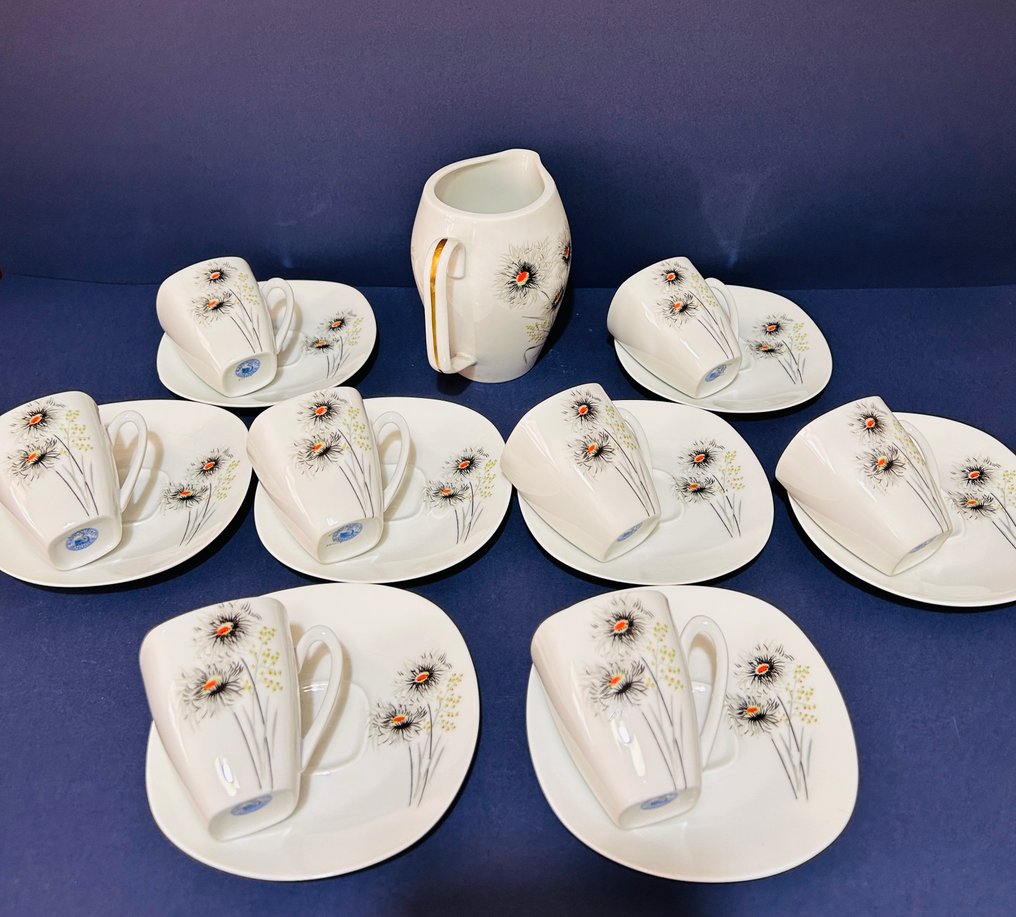 Limoges, Raynaud & Co. - 6人用餐桌用具 (19) - 手工装饰的花卉图案-24K金镀 - 精美的法国瓷器 #2.1