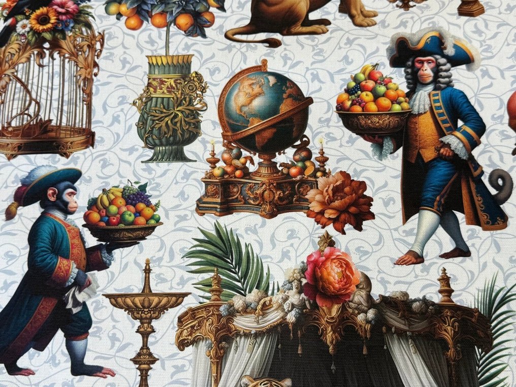 Ονειρικό Βασίλειο: Βασιλικά Ζώα σε έναν Κήπο Θαυμάτων - Ύφασμα ταπετσαρίας - 2.5 m - 2.8 m #4.3